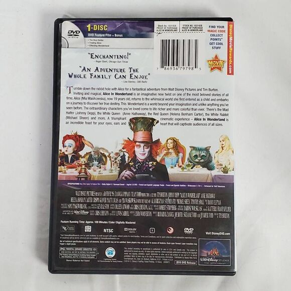 Alice in Wonderland (Disney, Tim Burton) (DVD) - Picture 3 of 3